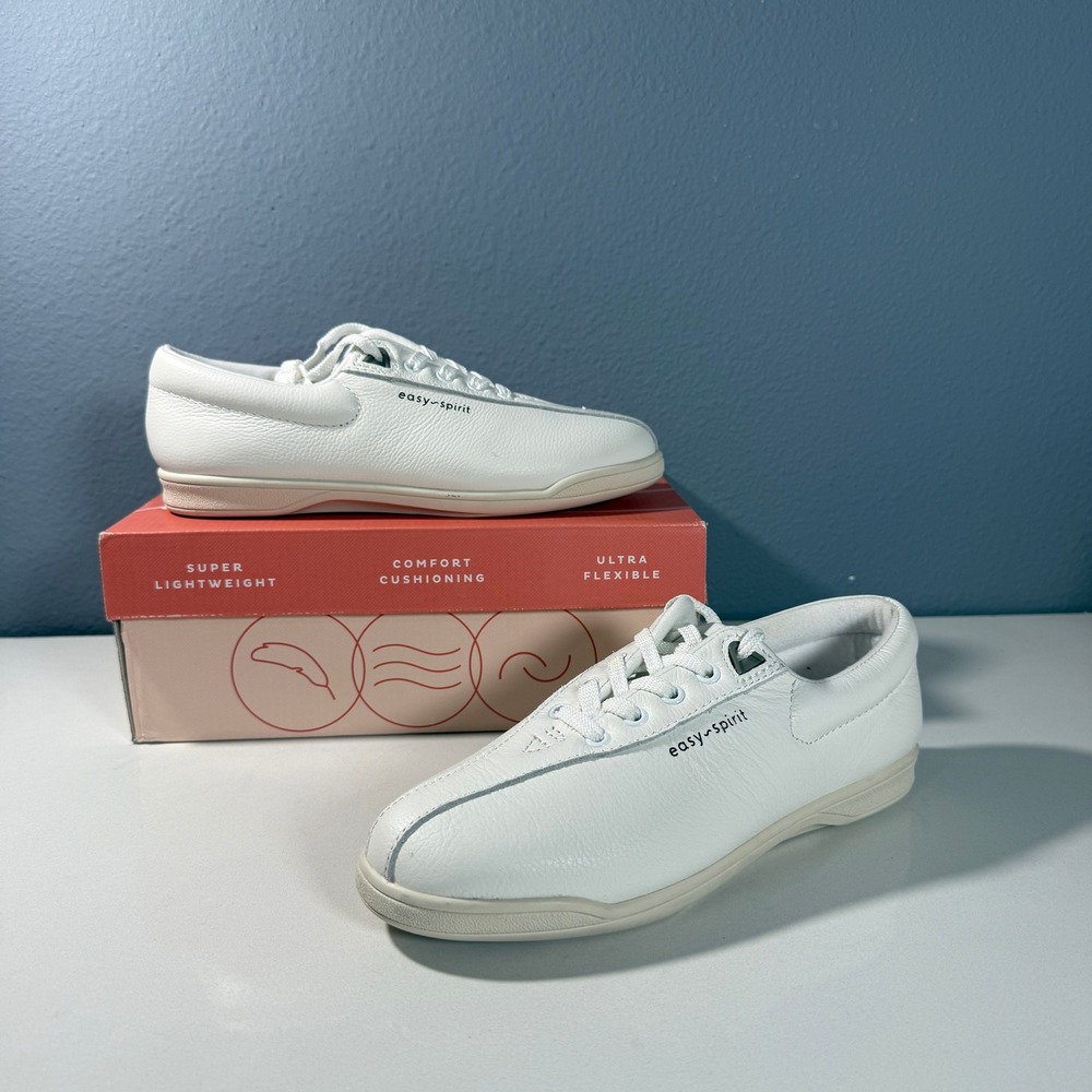Easy Spirit AP1 Womens White Leather Walking Shoes Sneakers‎ ESAP1 Size 7N
